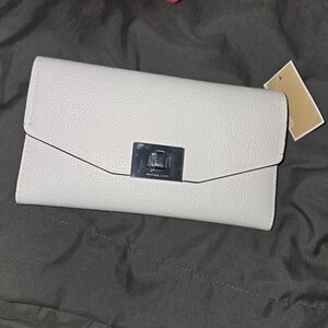 Michael Kors White Leather Clutch